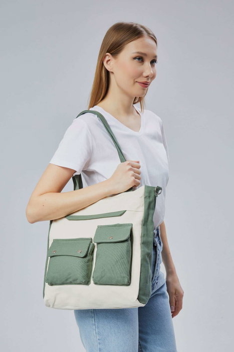 Zoozie Bags Bolsa Tote de Lona Verde